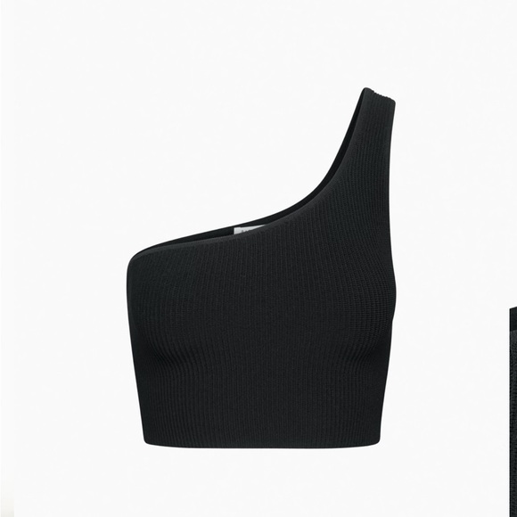 Babaton sculpt knit one shoulder top in black, size xs (aritzia) - Picture 1 of 3